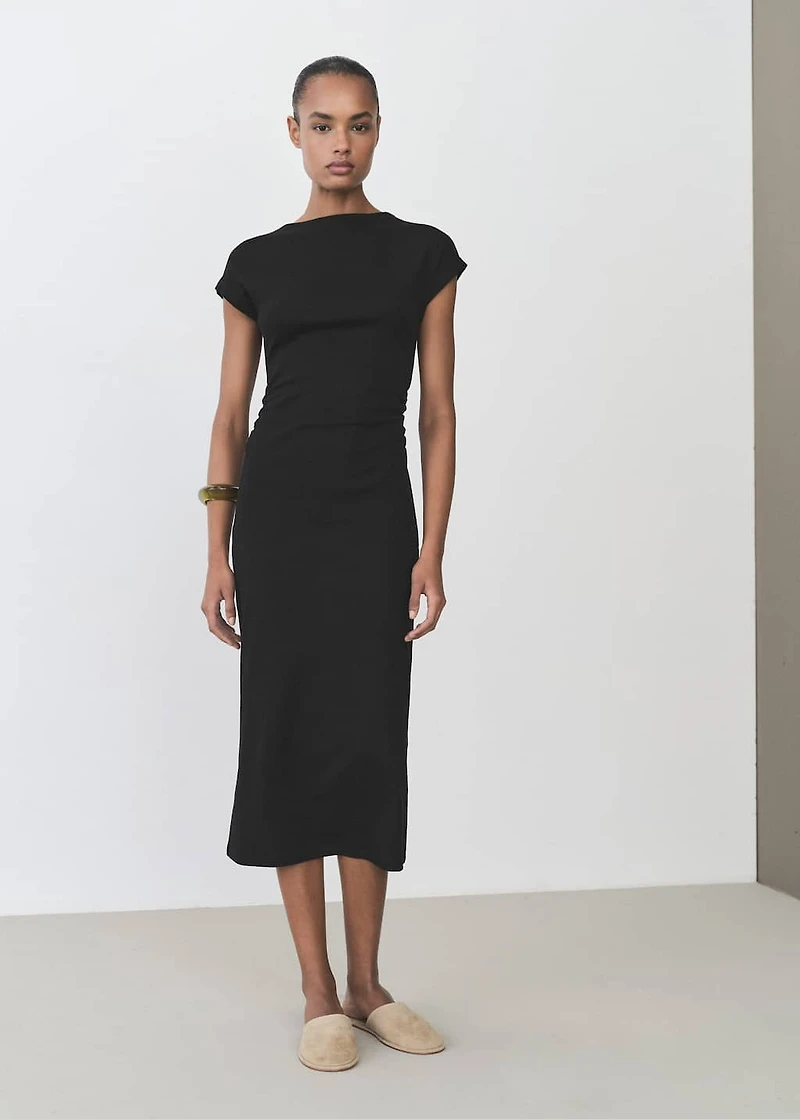 Midi-dress with draped detail