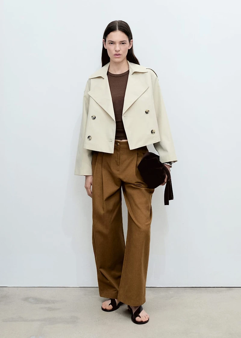 Wide leg pants cotton and lyocell blend