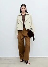 Wide leg pants cotton and lyocell blend