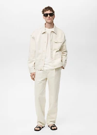 Linen-blend jacket with pockets
