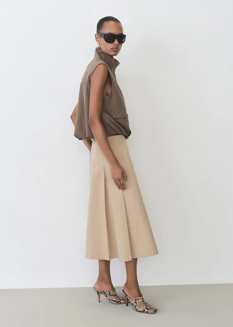 Flared skirt with pleated detail