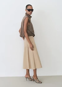 Flared skirt with pleated detail