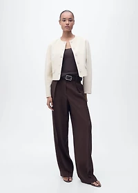Linen-blend jacket with buttons