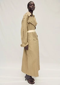 Oversized wrinkled-effect trench coat