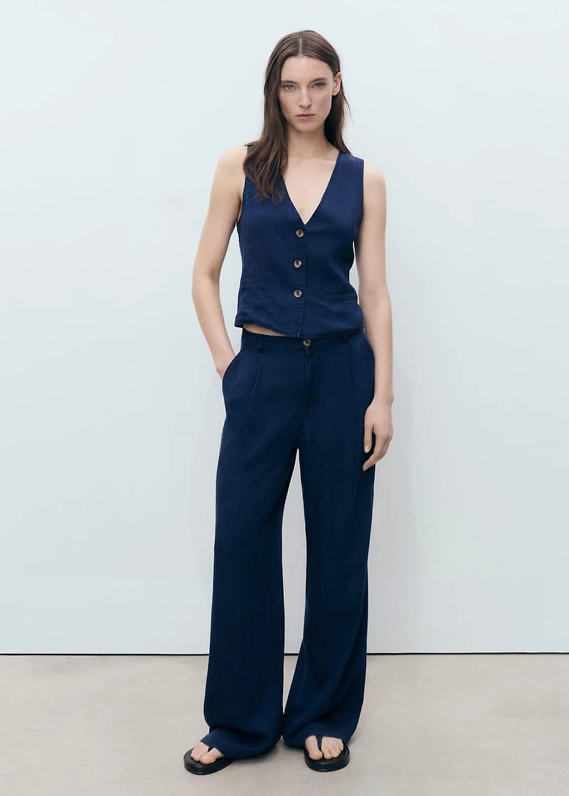 Denim-effect lyocell vest