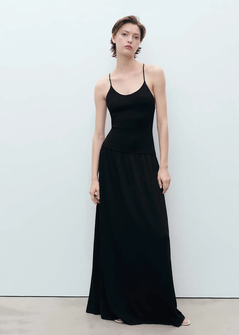 Cross-back knitted dress