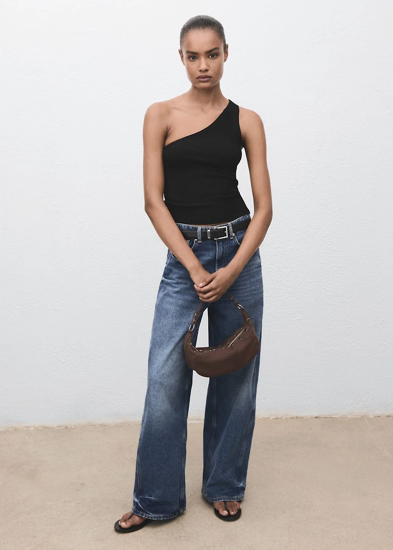 Knit asymmetric top