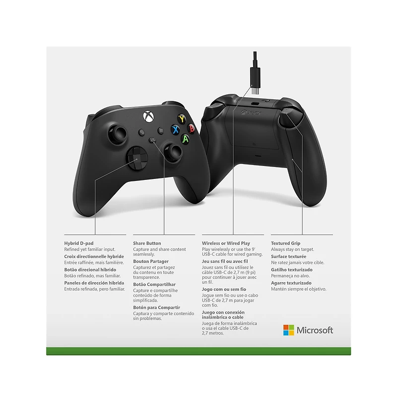Xbox PC Gaming Controller with Cable (9th Generation) - Online Only 