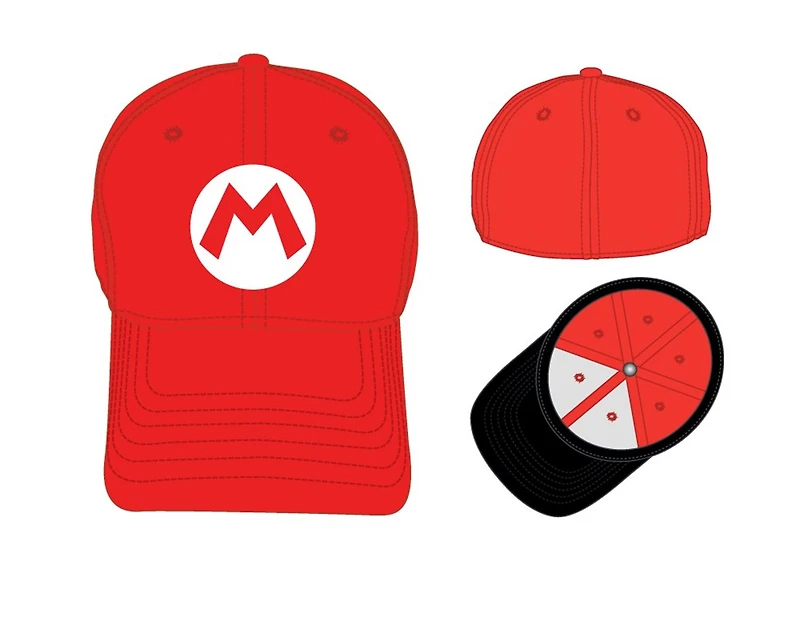 Casquette rouge à logo Super Mario M 