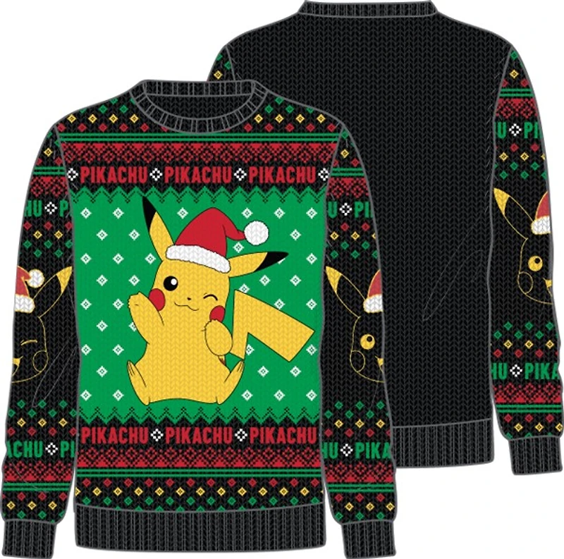 Pikachu Winking Holiday Sweater  - XXL 