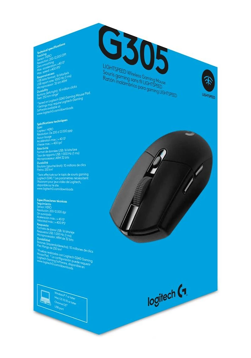 Logitech G305 LIGHTSPEED Wireless Gaming Mouse (Black) 