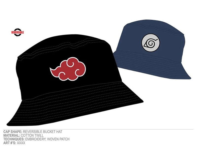 Naruto Akatsuki Reversible Bucket Hat 