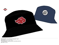 Naruto Akatsuki Reversible Bucket Hat 