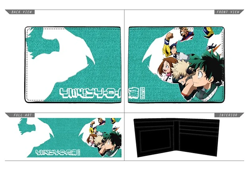 My Hero Academia Teal Kanji Bifold Wallet 