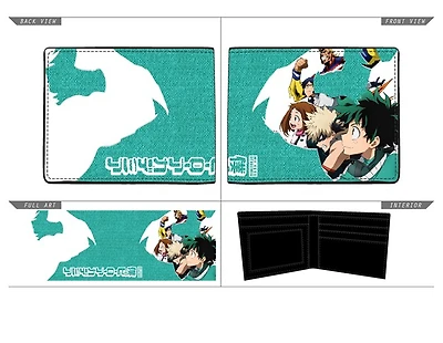 My Hero Academia Teal Kanji Bifold Wallet 