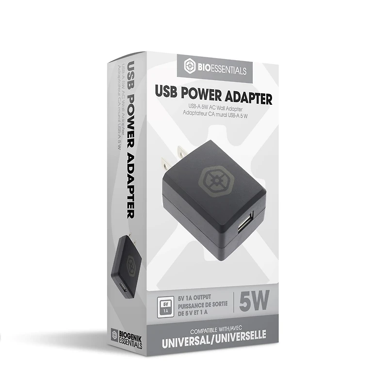 Bio USB-A 5W AC Wall Adapter 