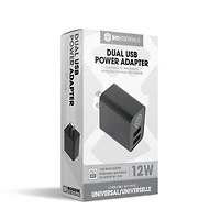 Bio 12W Dual USB-A AC Wall Adapter 