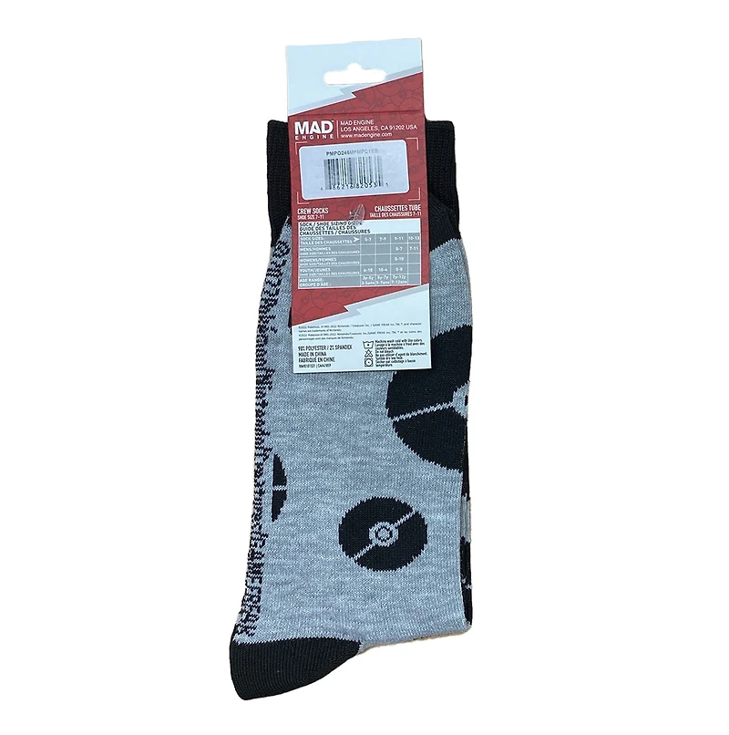 Pokeball AOP Grey Mens Socks 