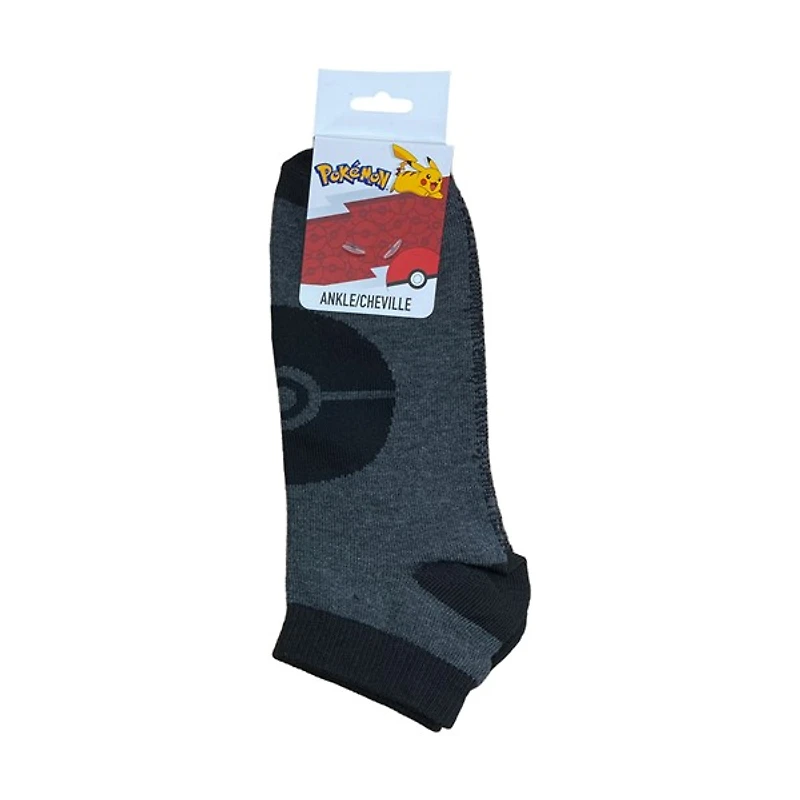 Pokeball AOP Charcoal Mens Ankle Socks 