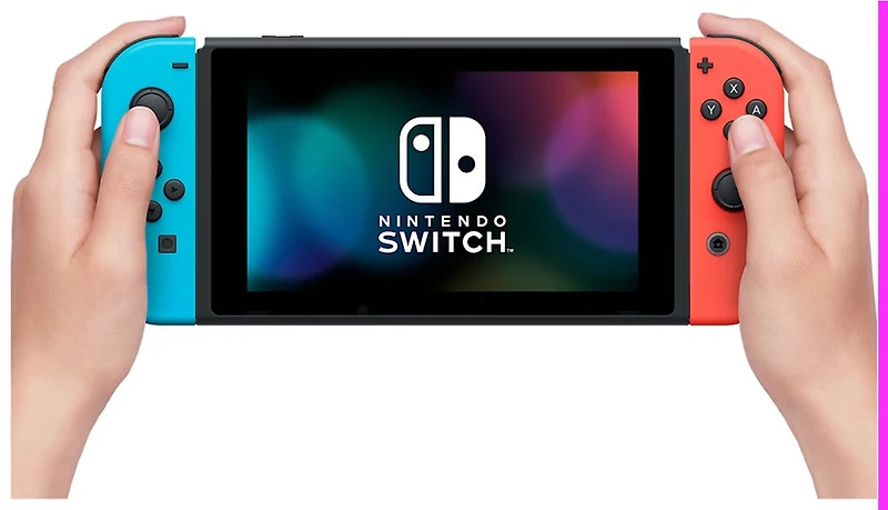 Nintendo Switch with Neon Blue and Neon Red Joy-Con 