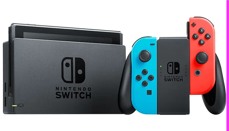 Nintendo Switch with Neon Blue and Neon Red Joy-Con 