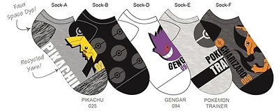 Boys Pokemon Ankle Socks 5 Pack 