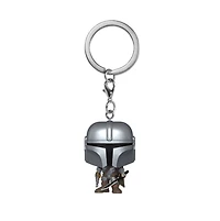 POP! Star Wars Mandalorian Mando with Dark Saber Keychain 