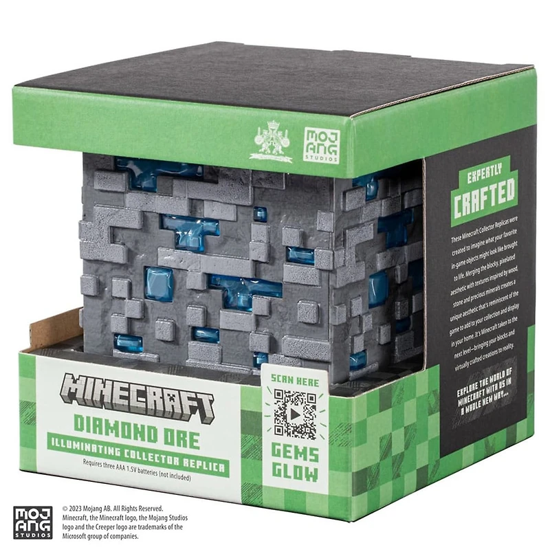 Minecraft Illuminating Diamond Ore Cube Collector Replica 