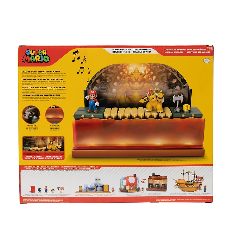 Nintendo Super Mario Deluxe Bowser Battle Action Figure Playset