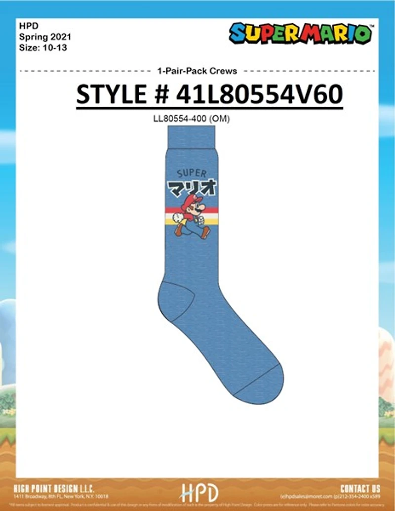 Super Mario Blue Socks