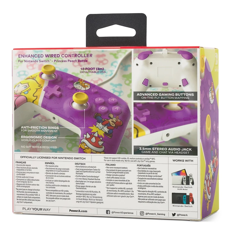 PowerA Enhanced Wired Controller for Nintendo Switch - Princess Peach Battle 