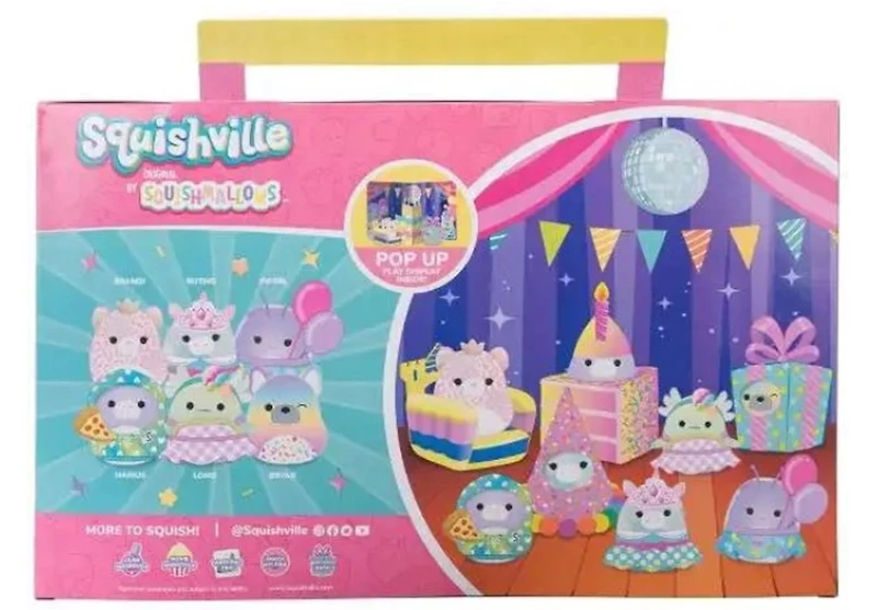 Squishmallows Squishville! Birthday Bash 2-Inch Mini Plush Set 