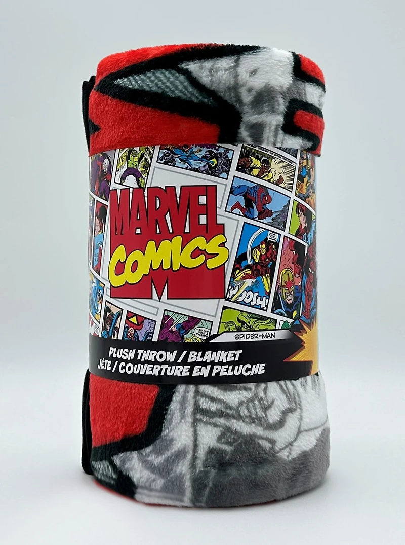 Marvel Spiderman Comic Throw Blanket