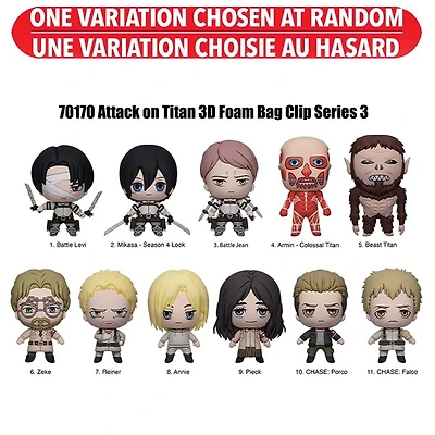 Attack on Titan Series 3 3D Foam bag Clip Blind Bags – One Variation Chosen at Random