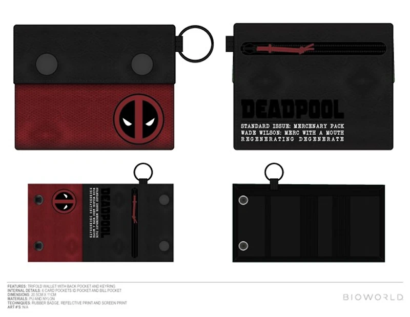 Portefeuille à trois volets Deadpool