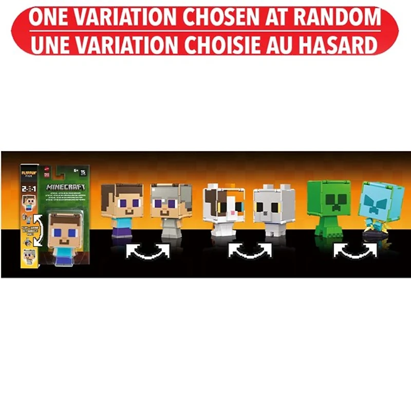 Minecraft Flippin' Figures - Assortiment – Une variation choisie au hasard