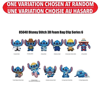 Disney Stitch 3D Foam Bag Clip Assorted – One Variation Chosen at Random