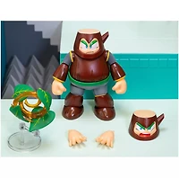 Wood Man 5" Figure (Deluxe Version) with Accessories and Alternate Head and Hands "Mega Man" (1987)   Video Game Model by Jada