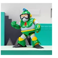 Bubble Man 5" Figure (Deluxe Version) with Accessories and Alternate Head and Hands "Mega Man" (1987) Video Game Model by Jada