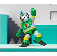 Bubble Man 5" Figure (Deluxe Version) with Accessories and Alternate Head and Hands "Mega Man" (1987) Video Game Model by Jada