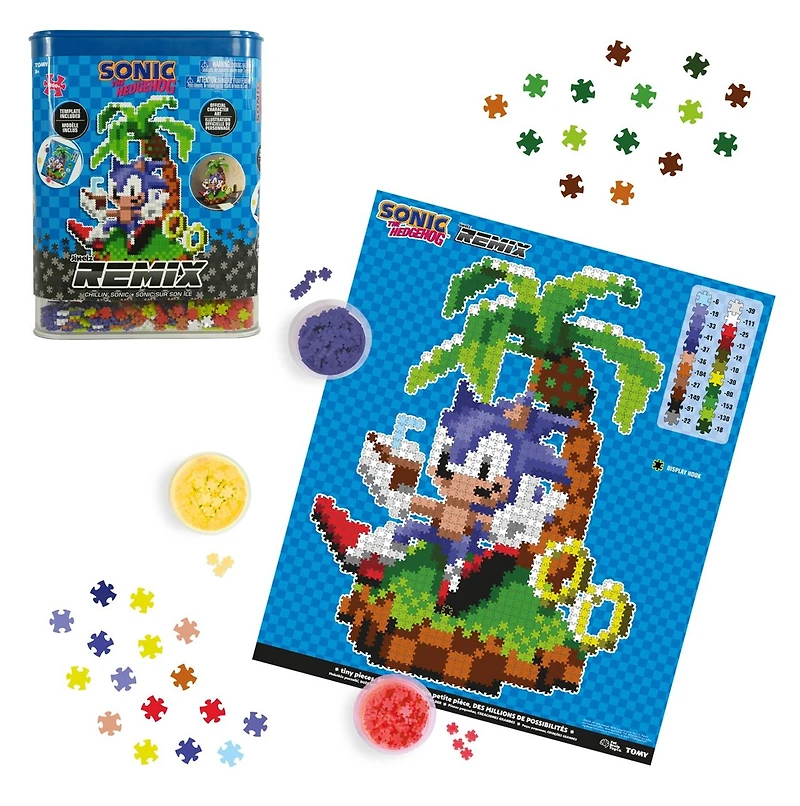 Jixelz Remix: Sonic the Hedgehog Craft Kit – Chillin’ Sonic – 1200+ Pieces 