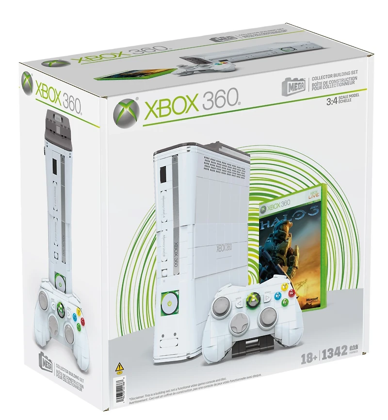Mega Microsoft Xbox 360 Replica Building Toy Kit 