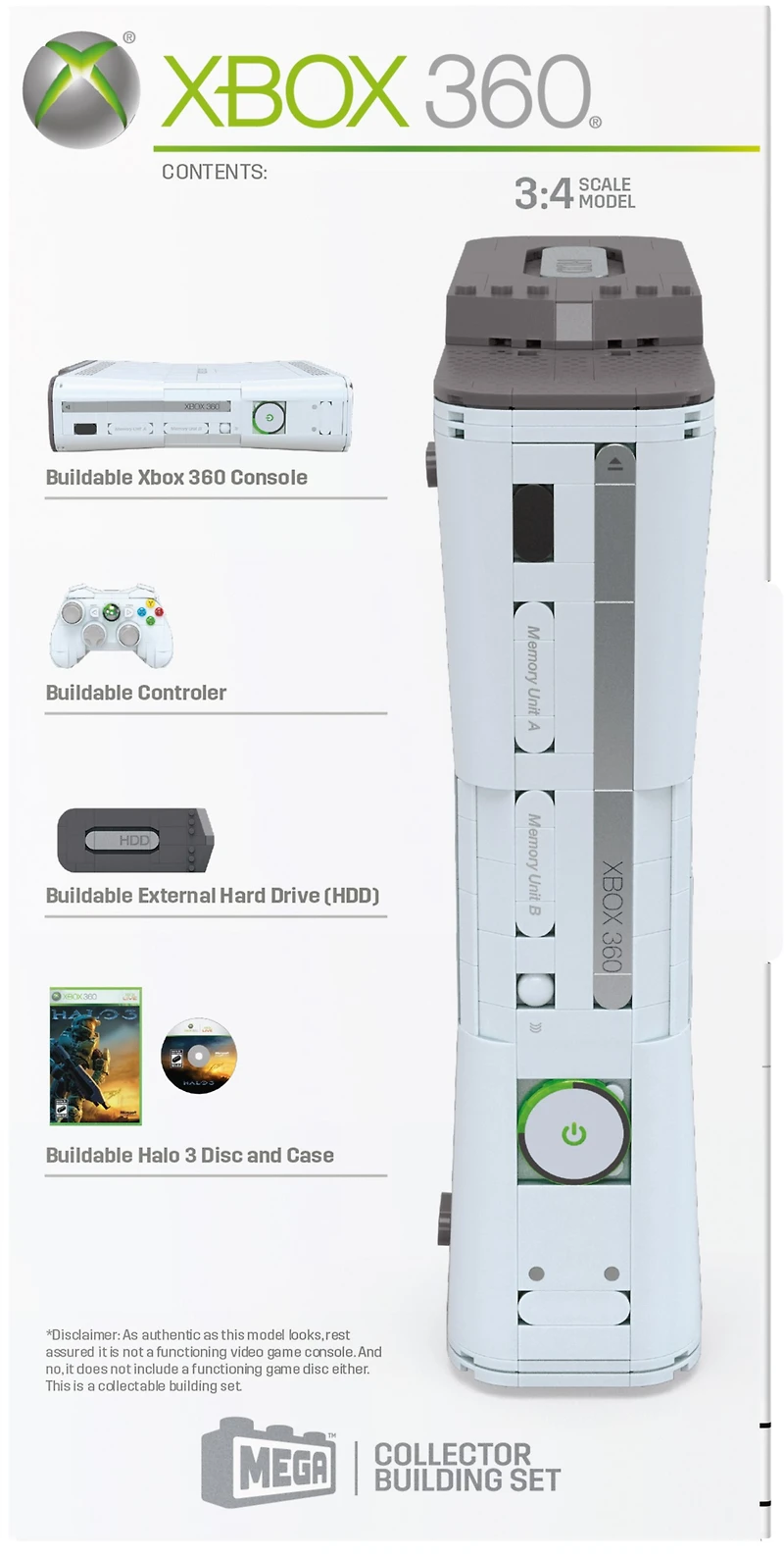 Mega Microsoft Xbox 360 Replica Building Toy Kit 