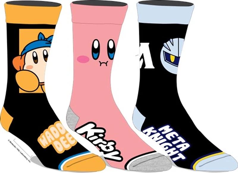 Chaussettes Kirby Meta Knight et Waddle Dee (lot de 3) 
