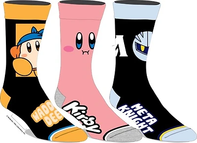 Chaussettes Kirby Meta Knight et Waddle Dee (lot de 3) 