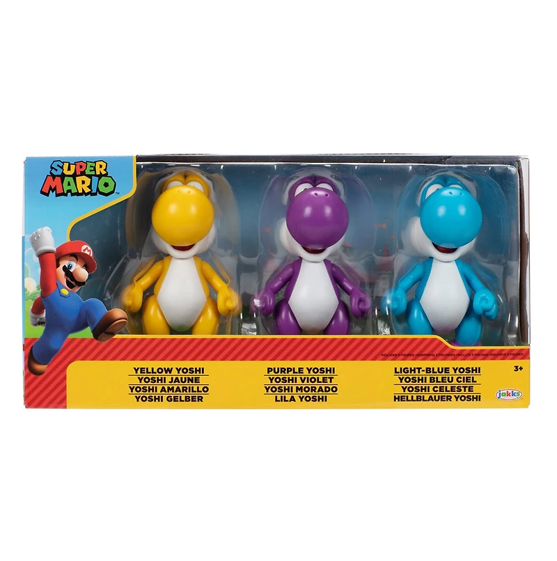 Super Mario: Yoshi 4" Figures 3 pack 