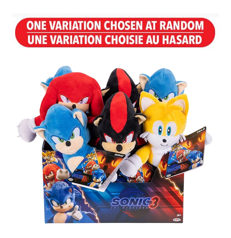 Peluche Sonic 3 Movie 9" - Assortiment 