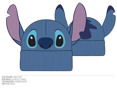 Disney Lilo and Stitch: Stitch Face Blue Beanie - One Size 