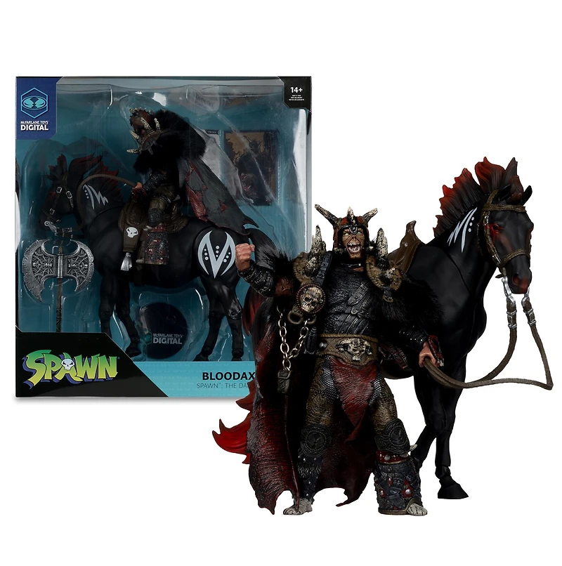 Bloodaxe with Horse (Spawn: The Dark Ages) 7-Inch Action Figure 2 pack with McFarlane Toys Digital Collectible