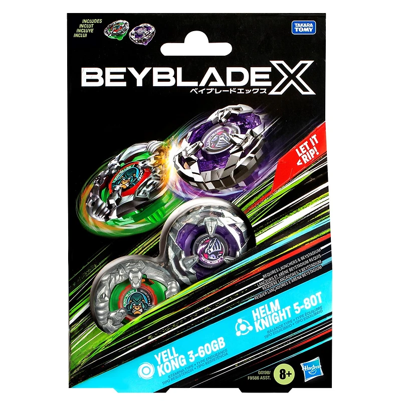 Beyblade X Yell Kong 3-60GB and Helm Knight 5-80T Top Dual Pack Set 